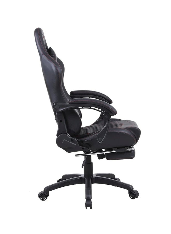 Gaming Chair Racing Style With Retractable Footrest Black