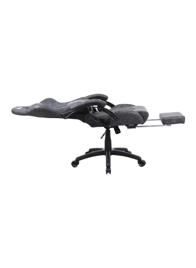 Gaming Chair Racing Style With Retractable Footrest Grey