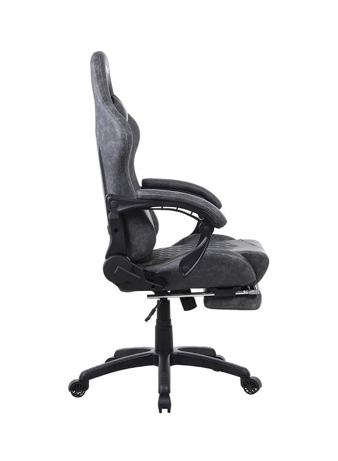 Gaming Chair Racing Style With Retractable Footrest Grey