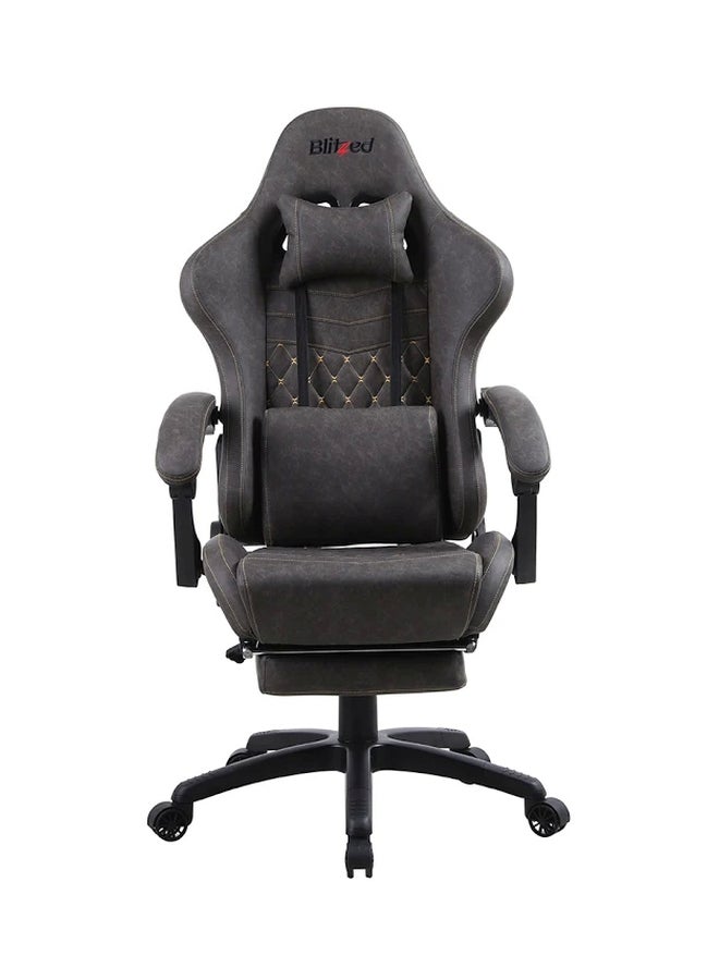 Gaming Chair Racing Style With Retractable Footrest Brown