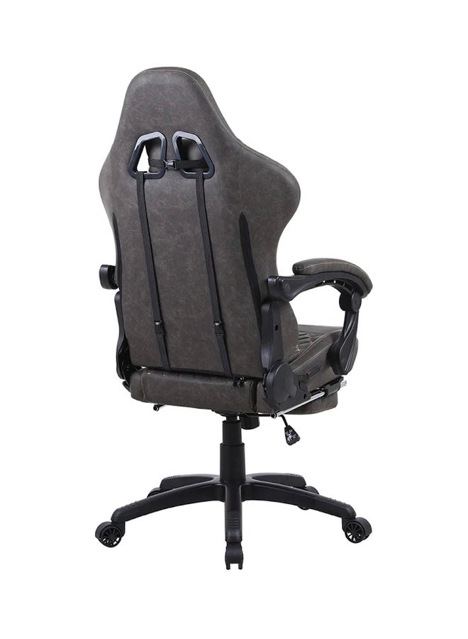 Gaming Chair Racing Style With Retractable Footrest Brown