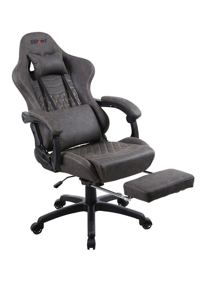 Gaming Chair Racing Style With Retractable Footrest Brown