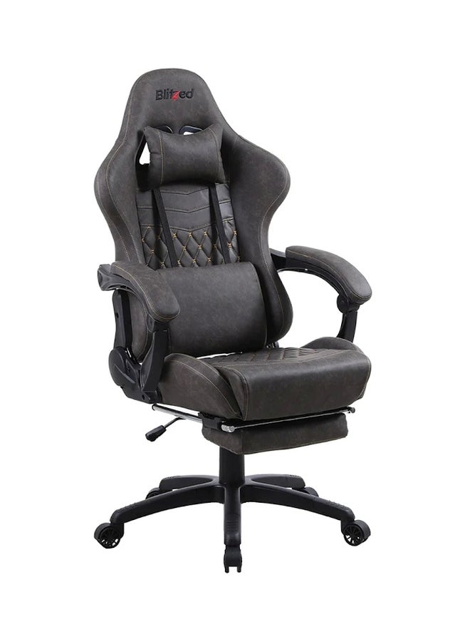 Gaming Chair Racing Style With Retractable Footrest Brown