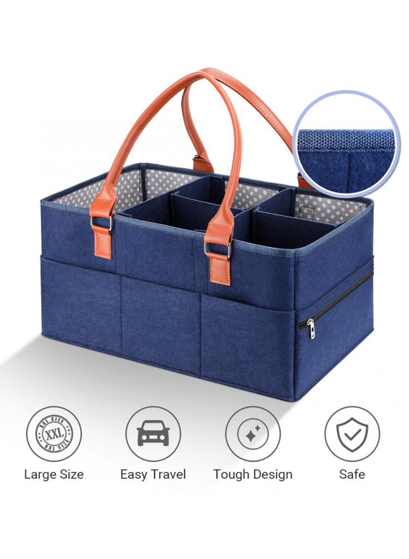 Foldable And Portable Organizer Premium Diaper Caddy - Blue