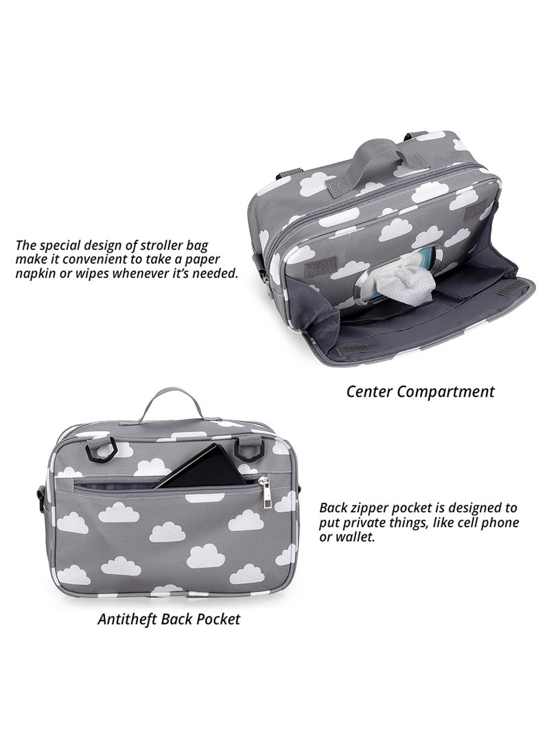 Baby Diaper Changing Clutch Kit - Grey Clouds Grey Cloud