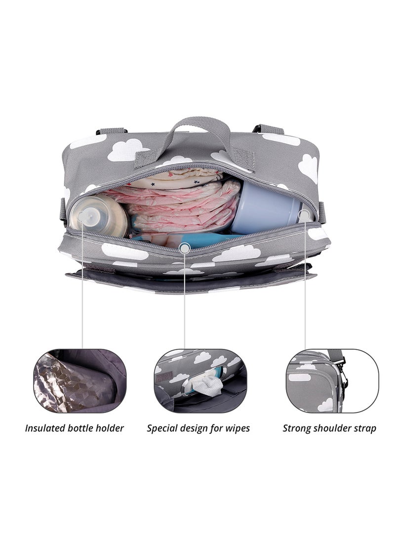 Baby Diaper Changing Clutch Kit - Grey Clouds Grey Cloud