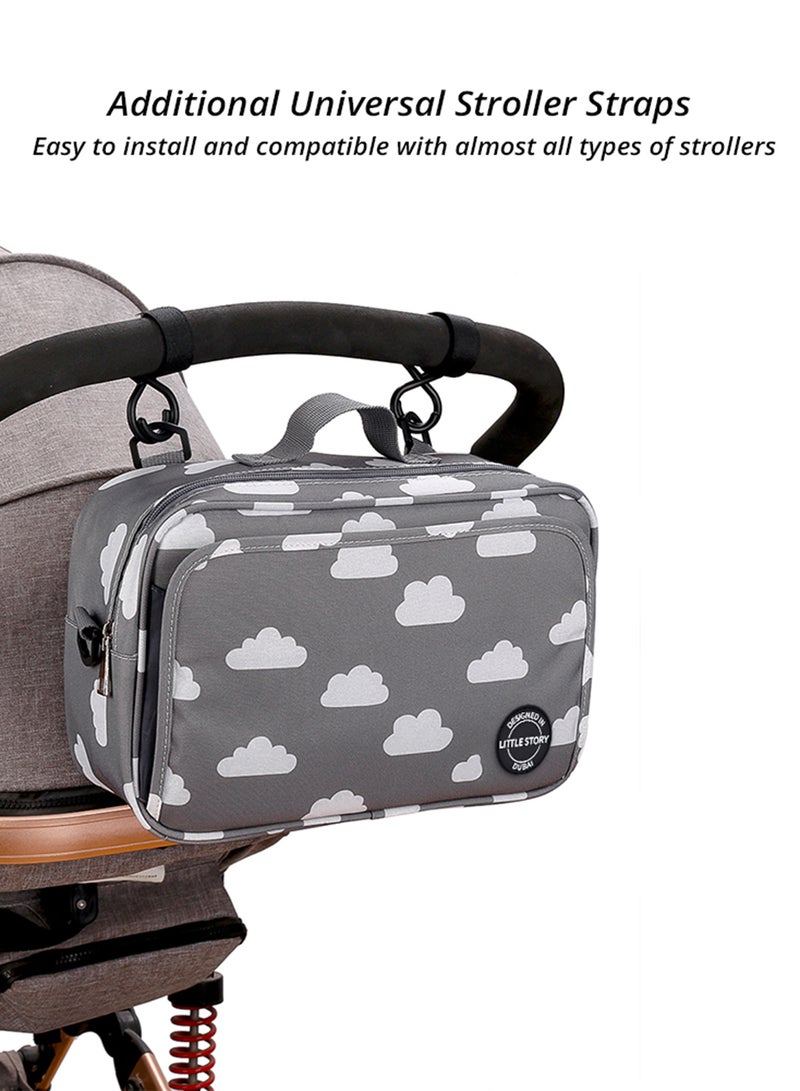 Baby Diaper Changing Clutch Kit - Grey Clouds Grey Cloud