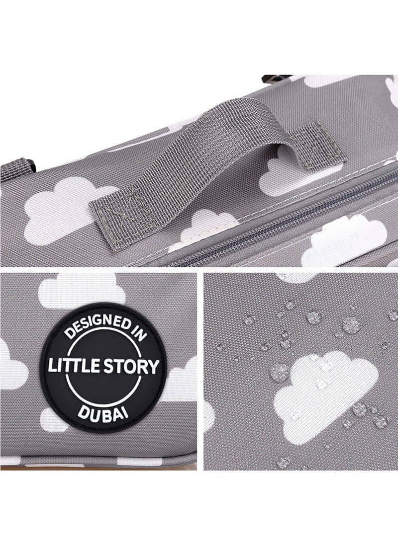 Baby Diaper Changing Clutch Kit - Grey Clouds Grey Cloud