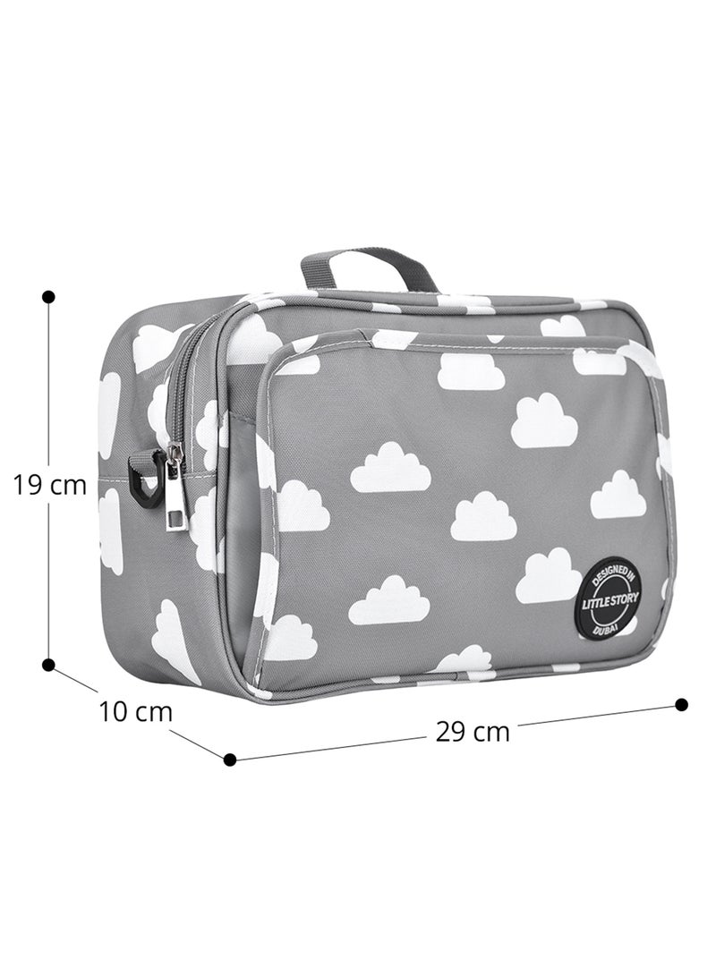 Baby Diaper Changing Clutch Kit - Grey Clouds Grey Cloud