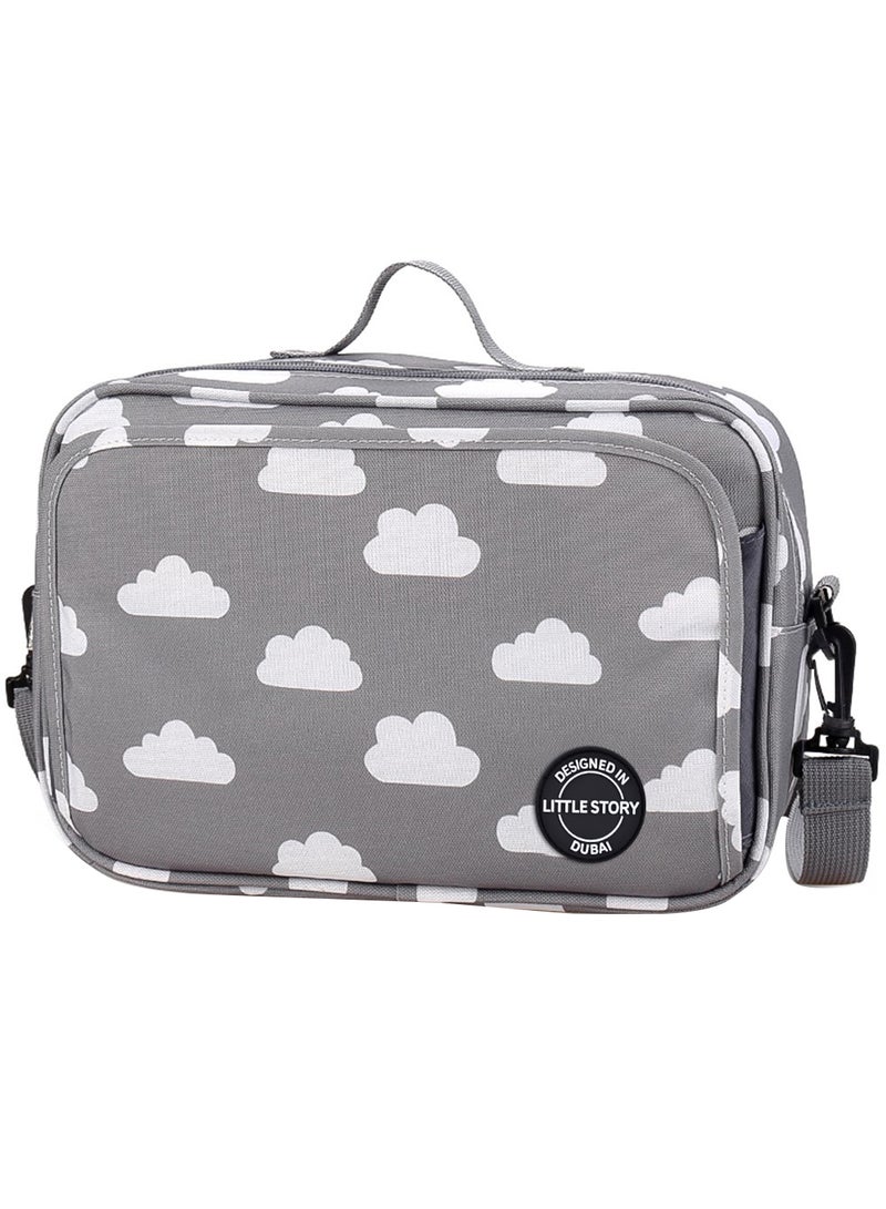 Baby Diaper Changing Clutch Kit - Grey Clouds Grey Cloud
