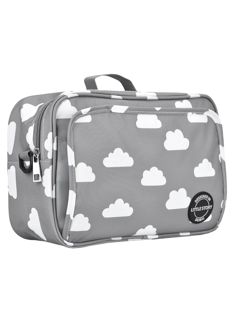 Baby Diaper Changing Clutch Kit - Grey Clouds Grey Cloud