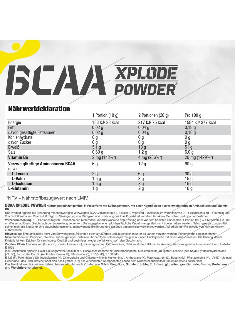 BCAA Xplode Energy Xplosive Cola 78 Portions 500g