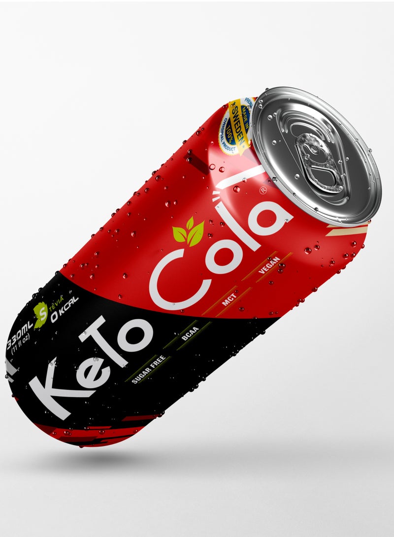 Keto Cola for Dieters, Sugar Free, Contains MCT, BCAA,330ml-24 Pieces