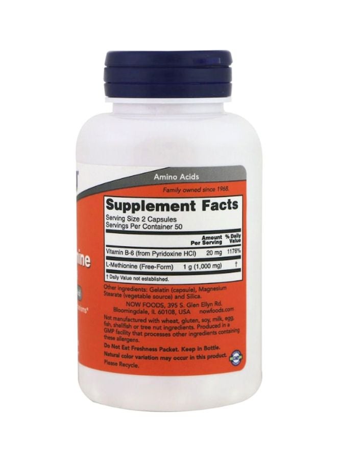 L-Methionine Essential Amino Acid 500mg 100 Capsules