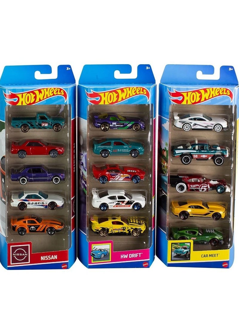 Basic Car Pack of 5 Assorted 1 Piece