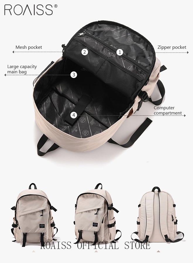 Classic Large Capacity Backpack Multifunction Casual Water Resistant Oxford Double Shoulder School Bag