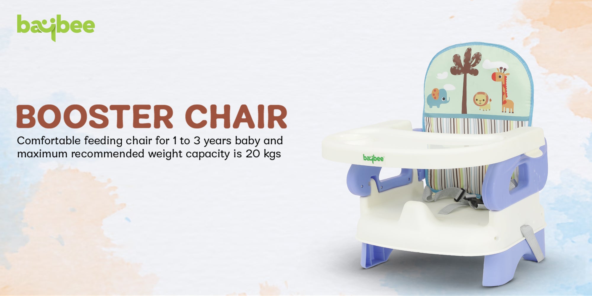 Booster Seat For Feeding With Removable Dining Tray Folding Seat 3 Point Safety Harness Age 1 To 3 Years