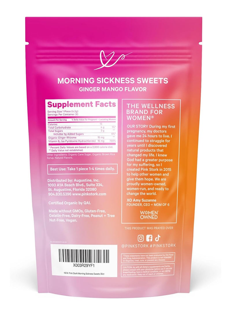 Pack Of 30 Mango Ginger Morning Sickness Sweets Organic Lozenge