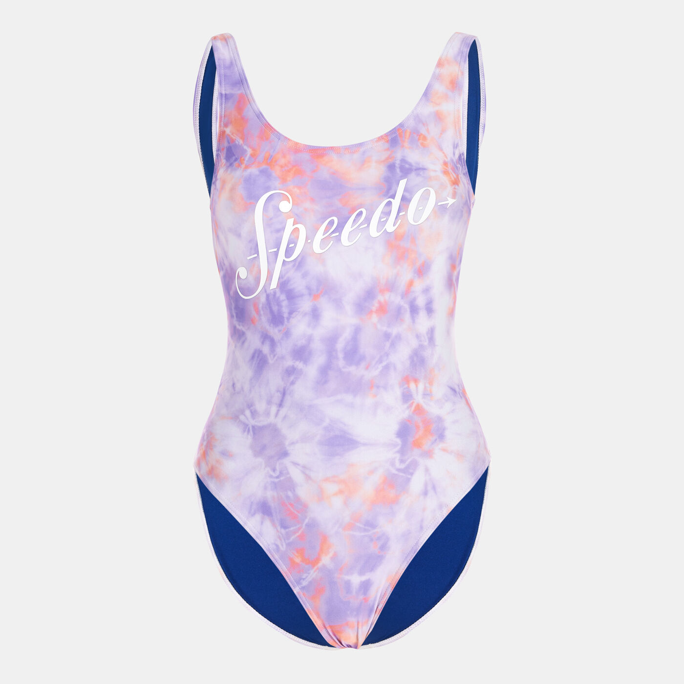 Women's Printed Logo Deep U-Back One-Piece Swimsuit