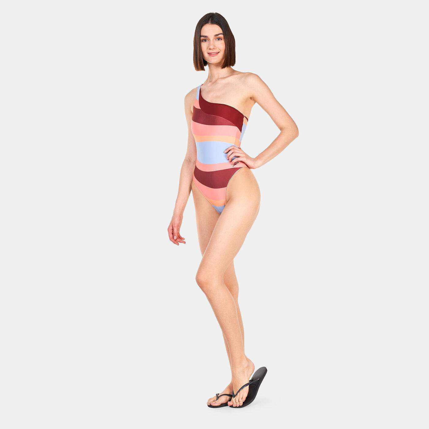 Women's Printed Asymetric One-Piece Swimsuit