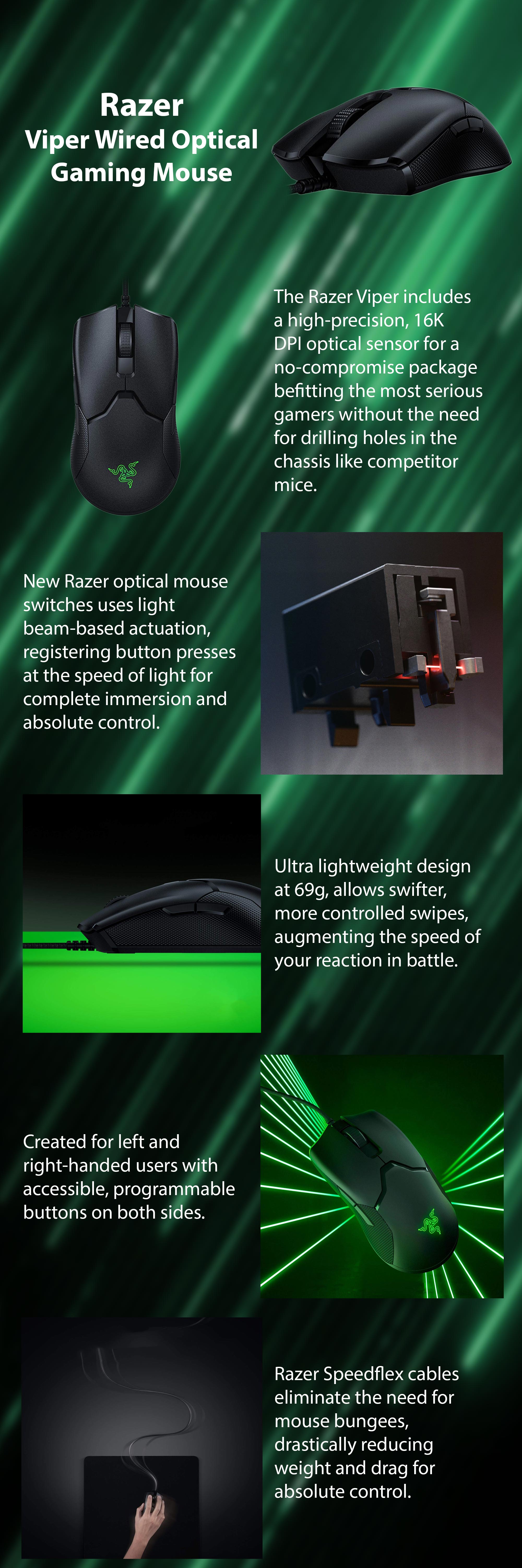 Viper Ultralight Ambidextrous Gaming Mouse Black