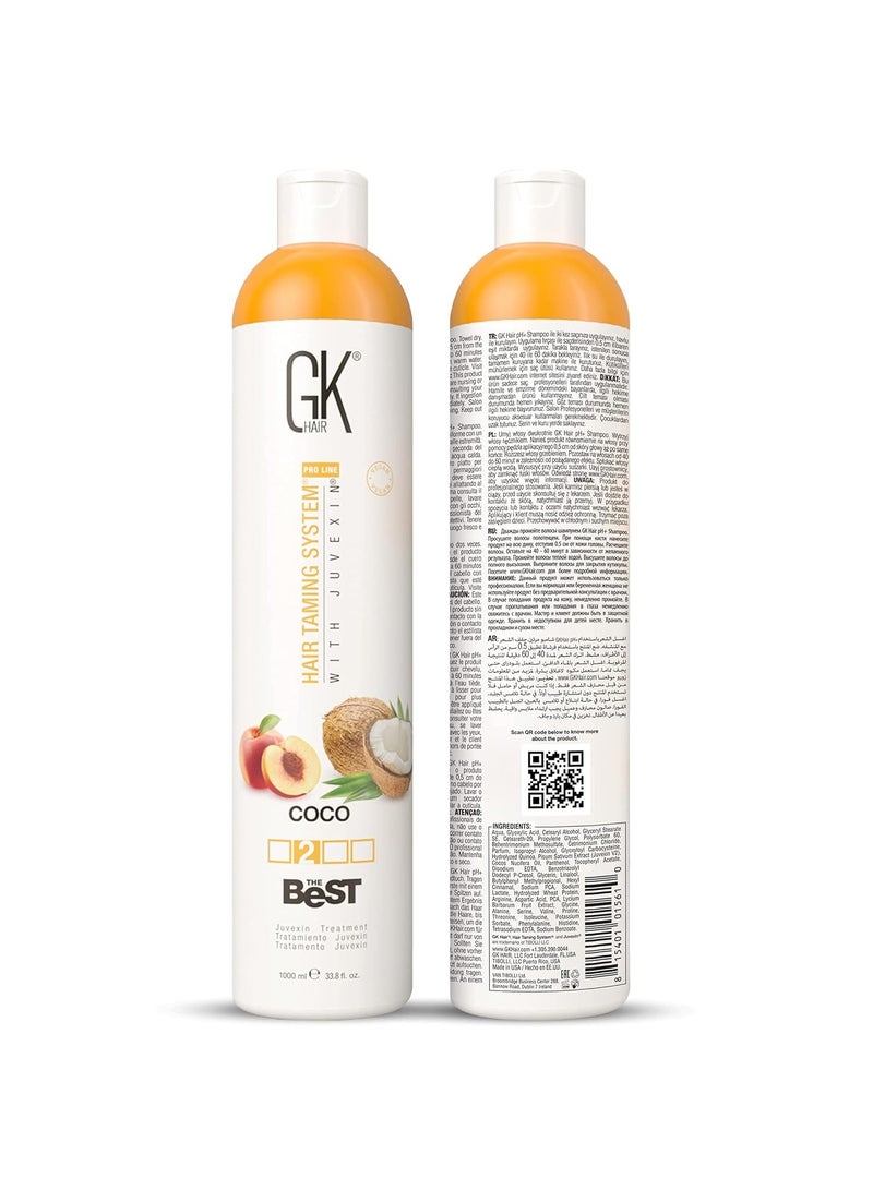 The Best COCO (33.8 Fl Oz/1000ml) Smoothing Keratin Hair Treatment - Professional Brazilian Complex Blowout Straightening For Silky Smooth & Frizz Free Hair