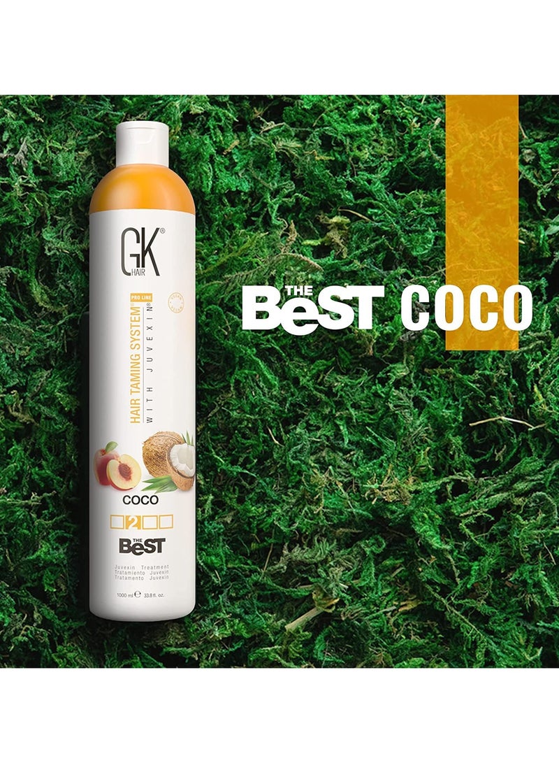 The Best COCO (33.8 Fl Oz/1000ml) Smoothing Keratin Hair Treatment - Professional Brazilian Complex Blowout Straightening For Silky Smooth & Frizz Free Hair