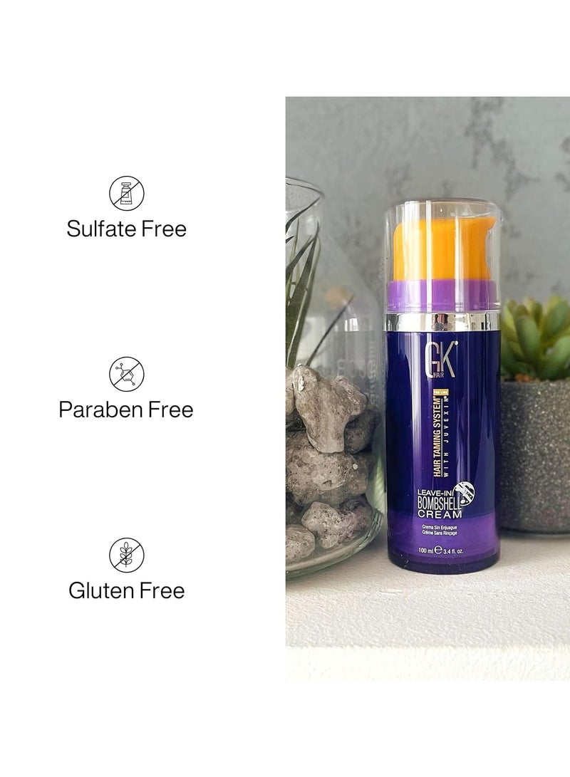 Leave In Bombshell Purple Cream (3.4 Fl Oz/100ml) Conditioning Smoothing Moisturizing Hydrating Frizz Control for Blonde Damaged Hair Removes Yellow Brassy Tones Flyaways