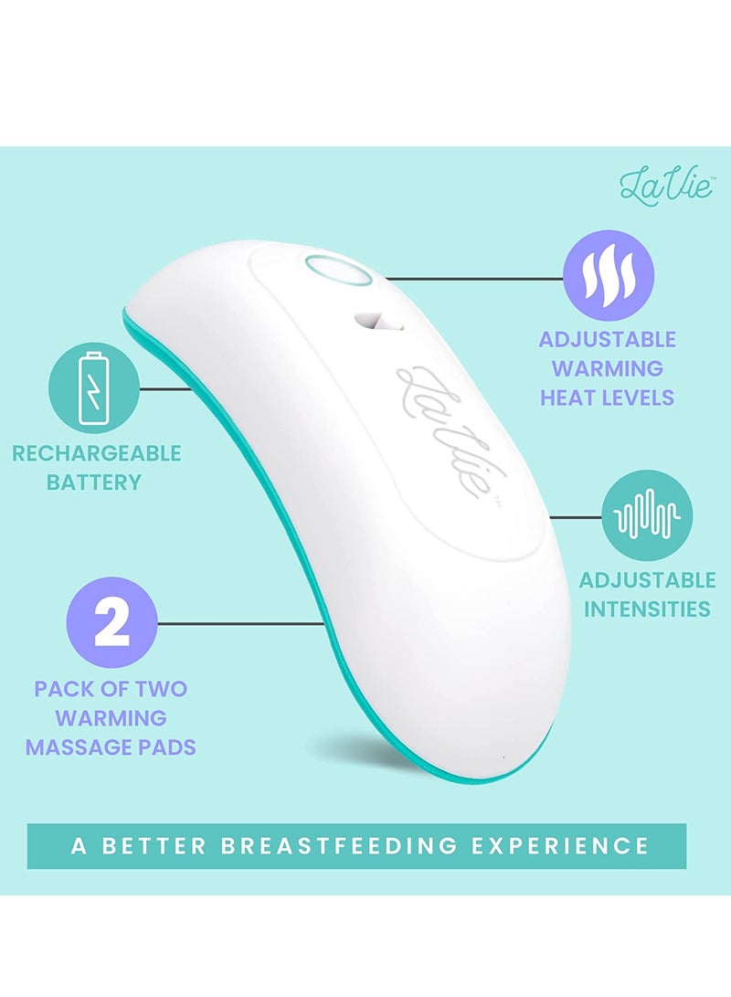 2 Pads Warming Lactation Massager For Improved Milk Flow Heat + Vibration Support Clogged Ducts