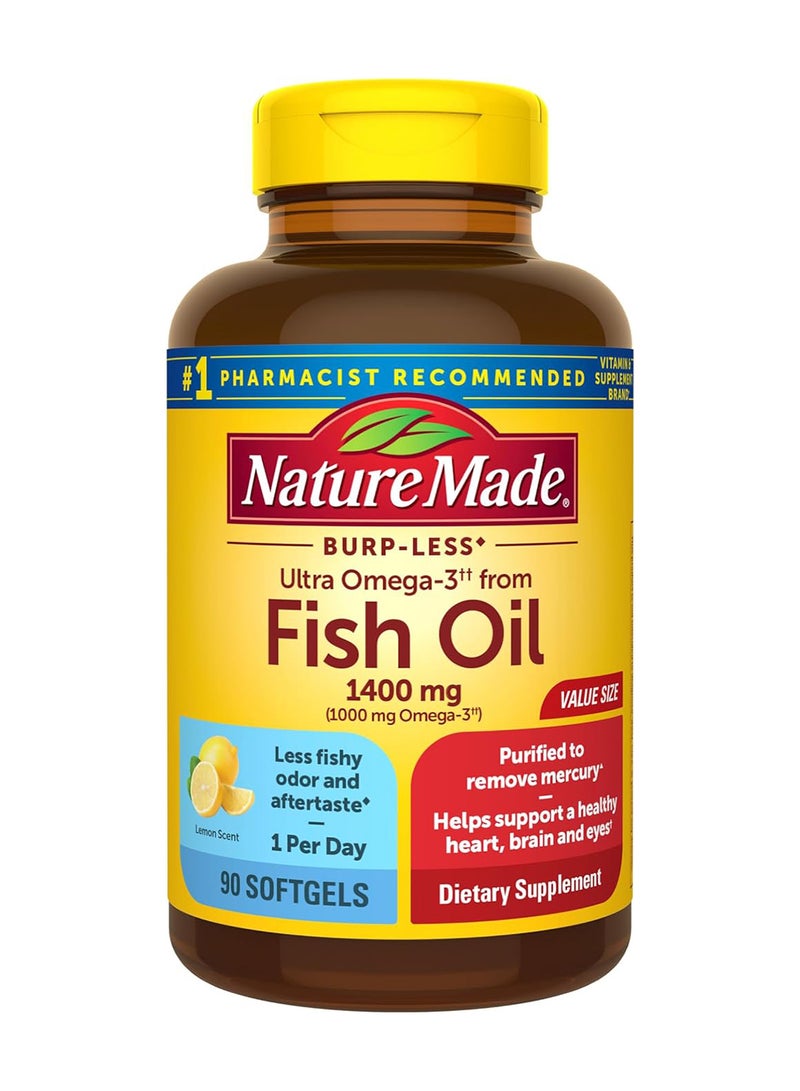 Burp-Less Ultra Omega-3++ from Fish Oil 1400mg - 90 Softgels