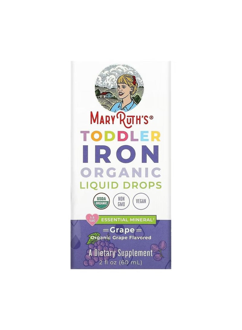 Toddler Iron Organic Liquid Drops 1-3 Years Grape (60 ml)