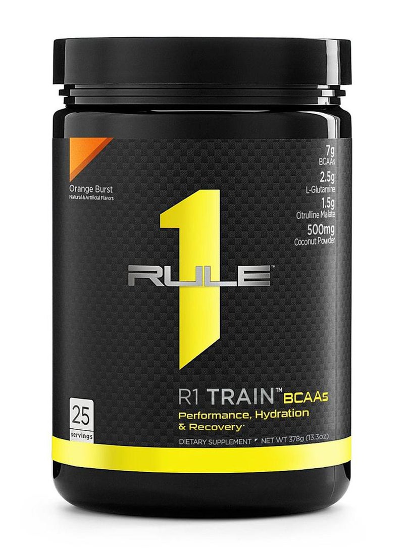 Train Bcaas Performance, Hydration And Recovery Dietary Supplement Orange Burst 25 Servings 378G