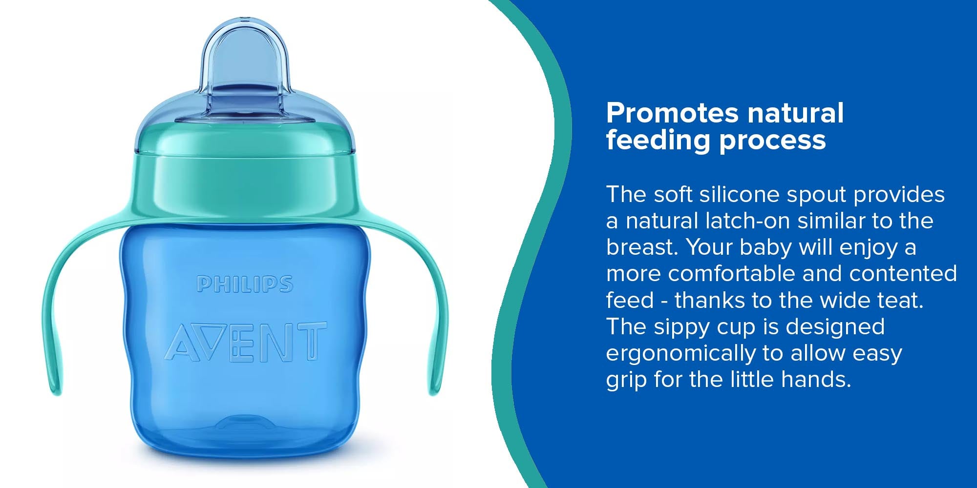 Classic Soft Silicone Spout Cup, 6M Plus, 200 Ml - Blue And Green