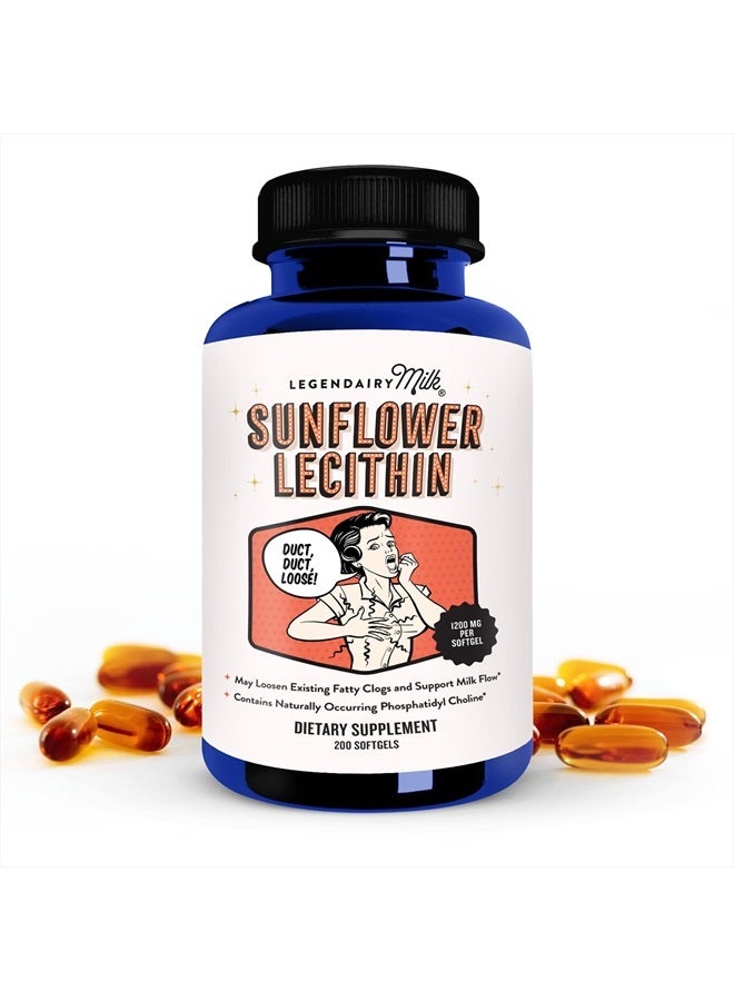Sunflower Lecithin 1200 Mg Organic Sunflower Lecithin Supplement For Clogged Milk Ducts Made In Usa 200 Softgels