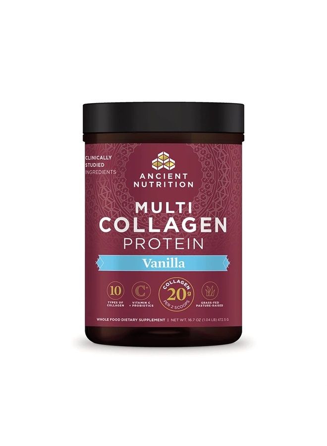 Multi Collagen Powder Protein with Probiotics Unflavored, 45 Servings, Hydrolyzed Peptides Supports Skin and Gut Health, Joint Supplement - 16.7oz