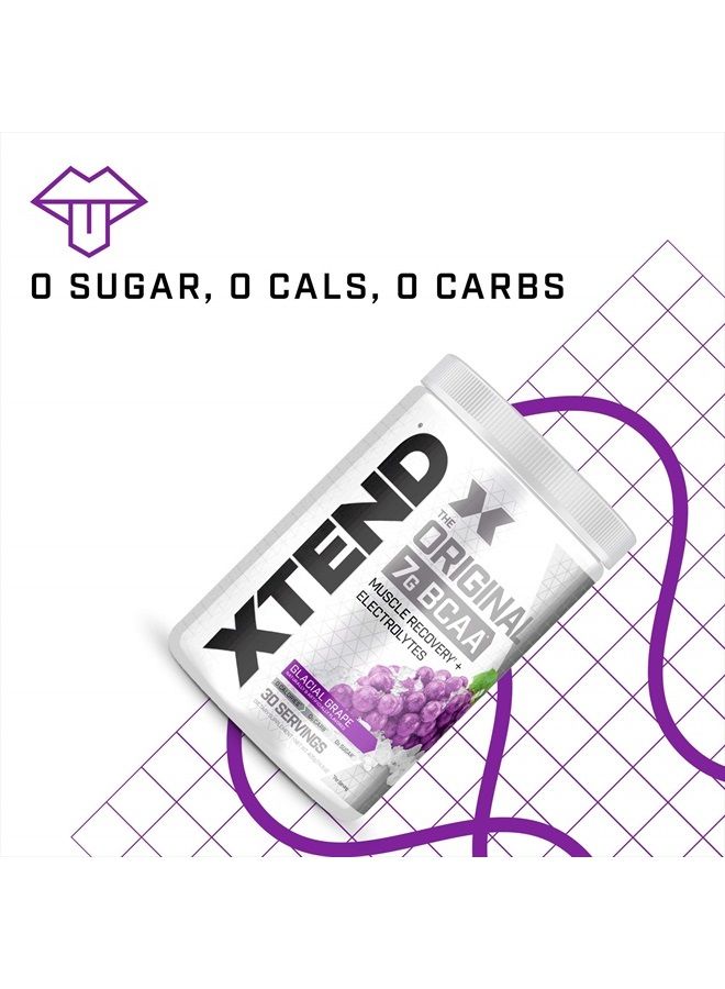 XTEND Original BCAA Powder Glacial Grape Sugar Free Post Workout Muscle Recovery Drink with Amino Acids 7g BCAAs for Men And Women - 30 Servings