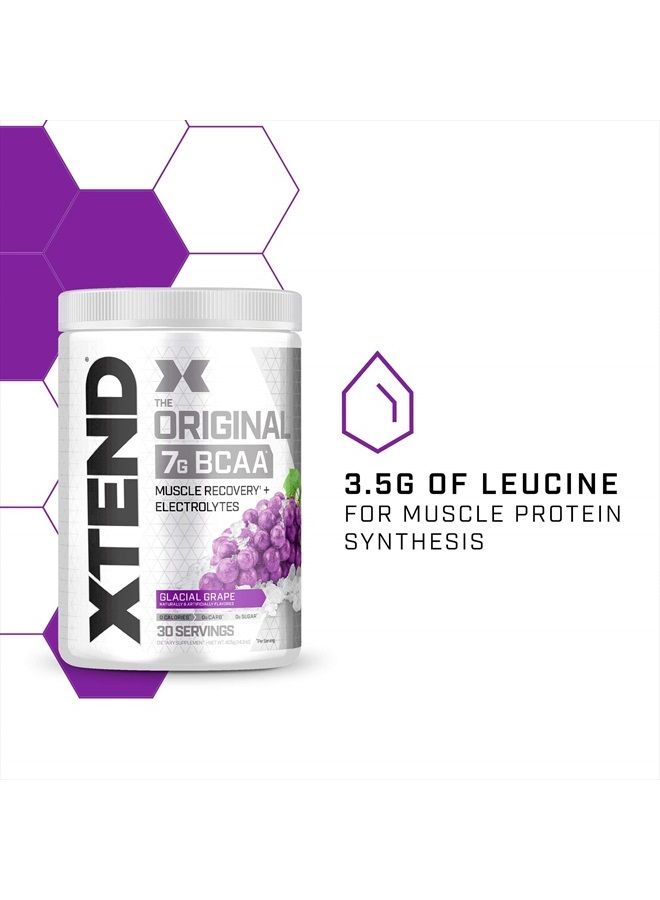 XTEND Original BCAA Powder Glacial Grape Sugar Free Post Workout Muscle Recovery Drink with Amino Acids 7g BCAAs for Men And Women - 30 Servings