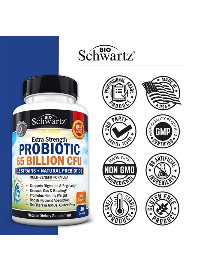 BioSchwartz Probiotics 65 Billion CFU -- 30 Capsules