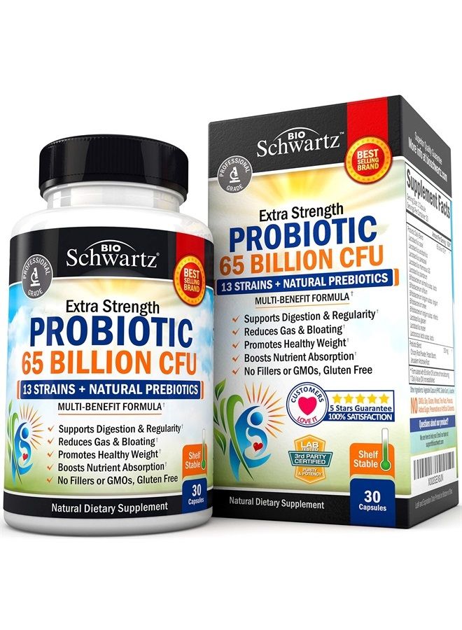BioSchwartz Probiotics 65 Billion CFU -- 30 Capsules