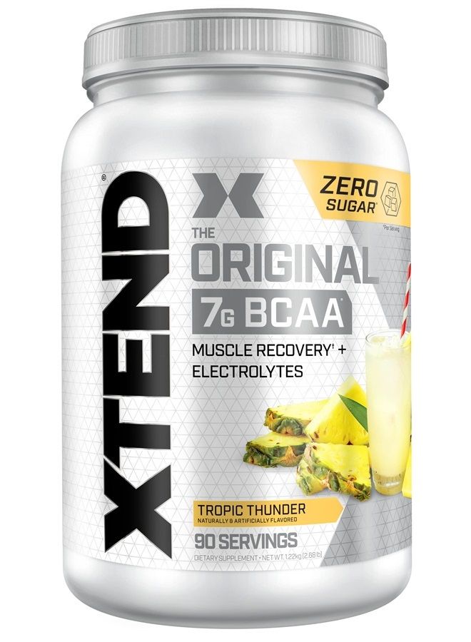 XTEND Original BCAA Powder Tropic Thunder Sugar Free Post Workout Muscle Recovery Drink with Amino Acids - 7g for Men And Women, 90 Servings