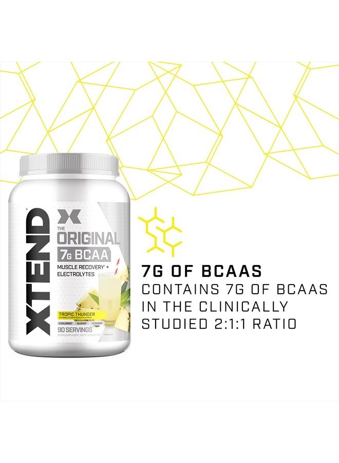 XTEND Original BCAA Powder Tropic Thunder Sugar Free Post Workout Muscle Recovery Drink with Amino Acids - 7g for Men And Women, 90 Servings