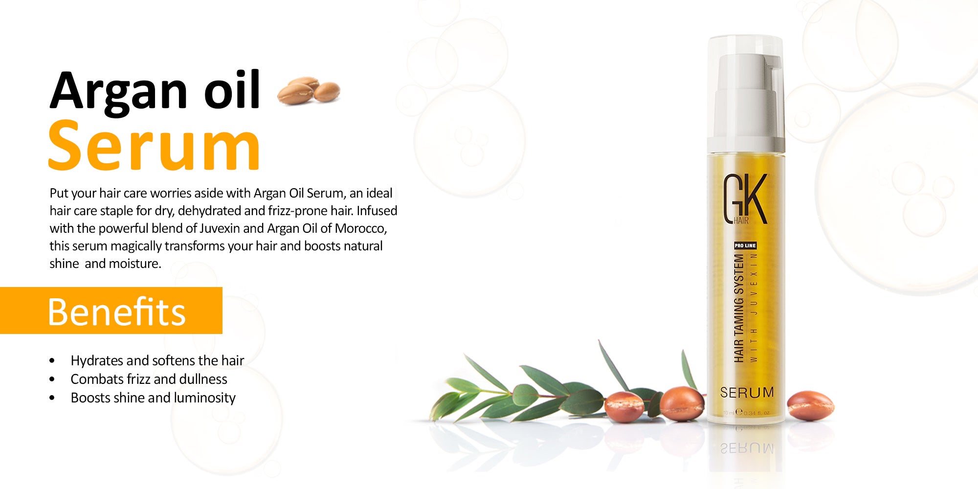 Argan Oil Anti Frizz Hair Mini Serum 10ml Styling Smoothing Strengthening Hydrating Nourishing Heat Protection Shine Frizz Dry Damage Hair Repair