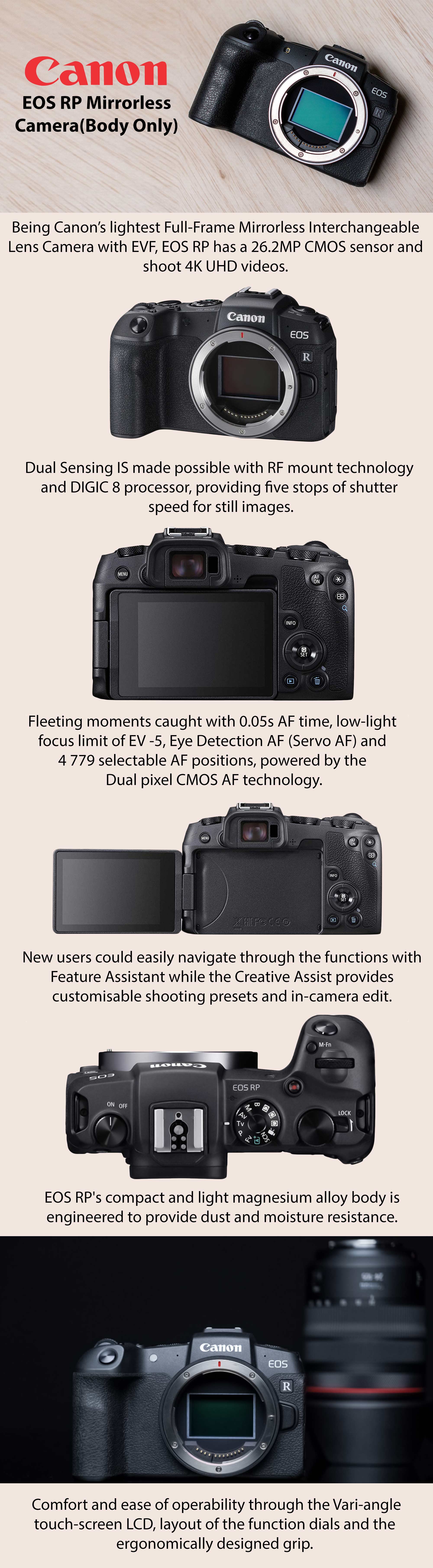 EOS RP Mirrorless Camera(Body Only)