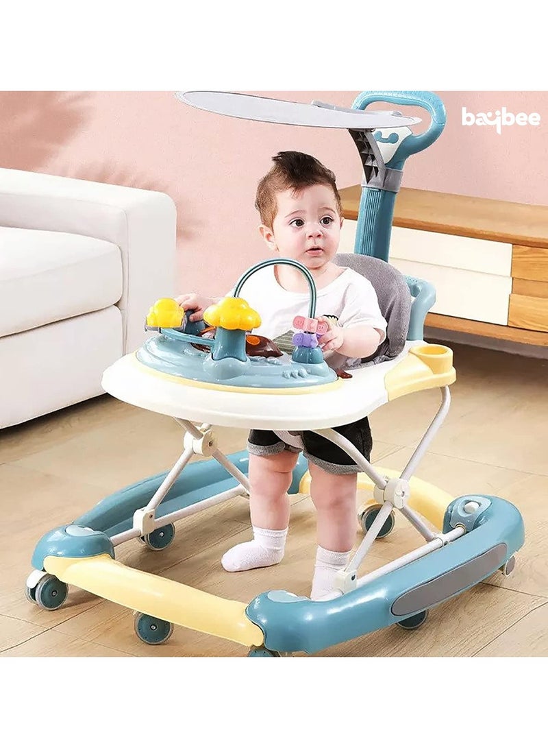 6-In-1 Multifunctional Baby Walker, Convertible Kids Rocker With Music And 5 Height Gear Adjustable