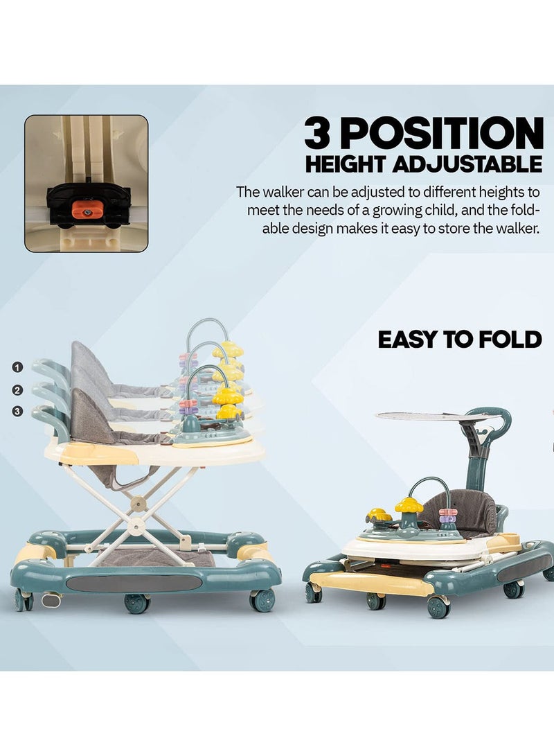 6-In-1 Multifunctional Baby Walker, Convertible Kids Rocker With Music And 5 Height Gear Adjustable