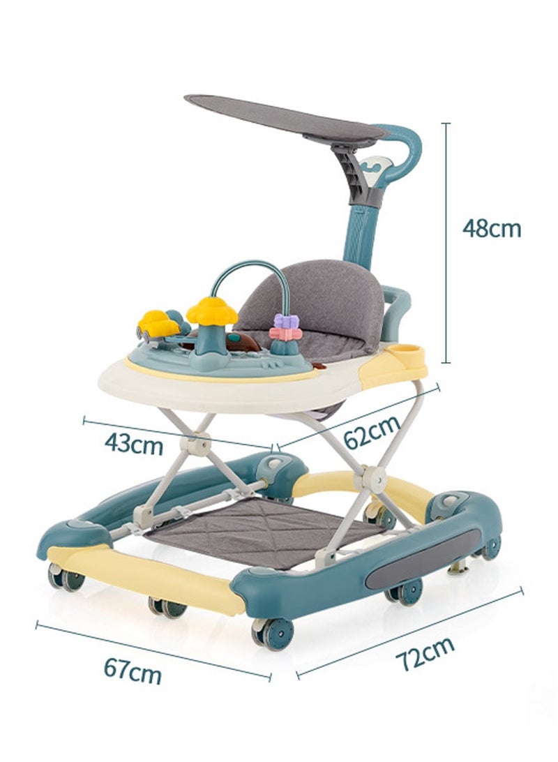 6-In-1 Multifunctional Baby Walker, Convertible Kids Rocker With Music And 5 Height Gear Adjustable