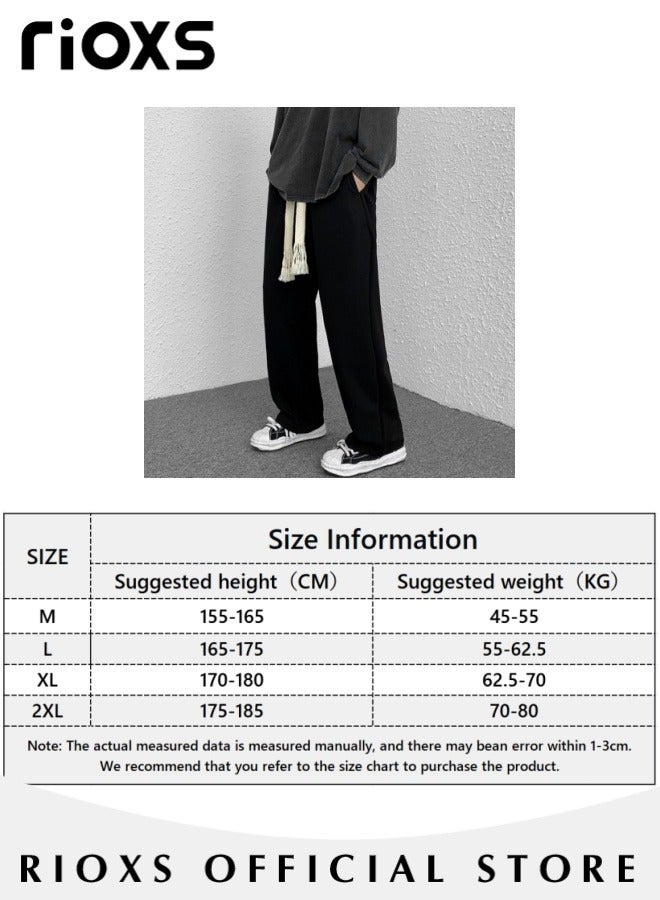 Men's Classic Sports Sweatpants, Elastic Waist Drawstring Casual Trousers, Comfortable Lounge Jogger with Side Pockets, Athletic Drawstring Open Bottom Pants, Suitable for Leisure and Outdoor Activities