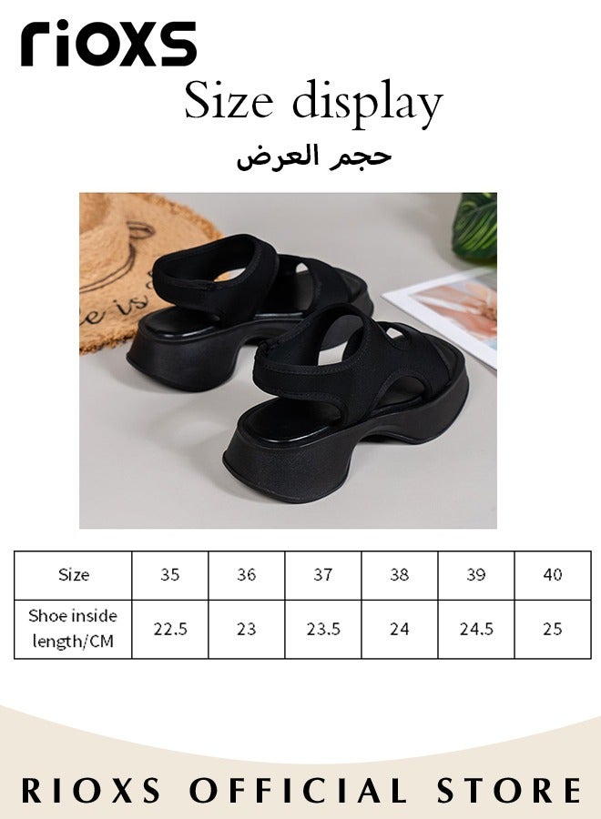 Women's Comfortable Round Toe Sandals Summer Open Toe Platform Casual Slip-on Slide Shoes