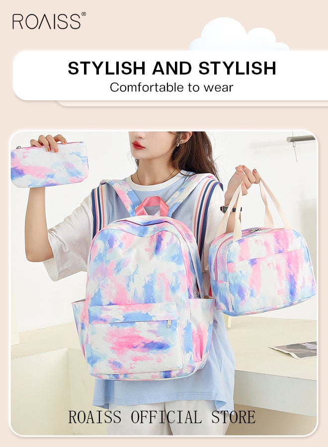 3-Piece Set New School Bag Elementary School/Junior High School/High School/Student Bag College Student Backpack Casual Cute Girl