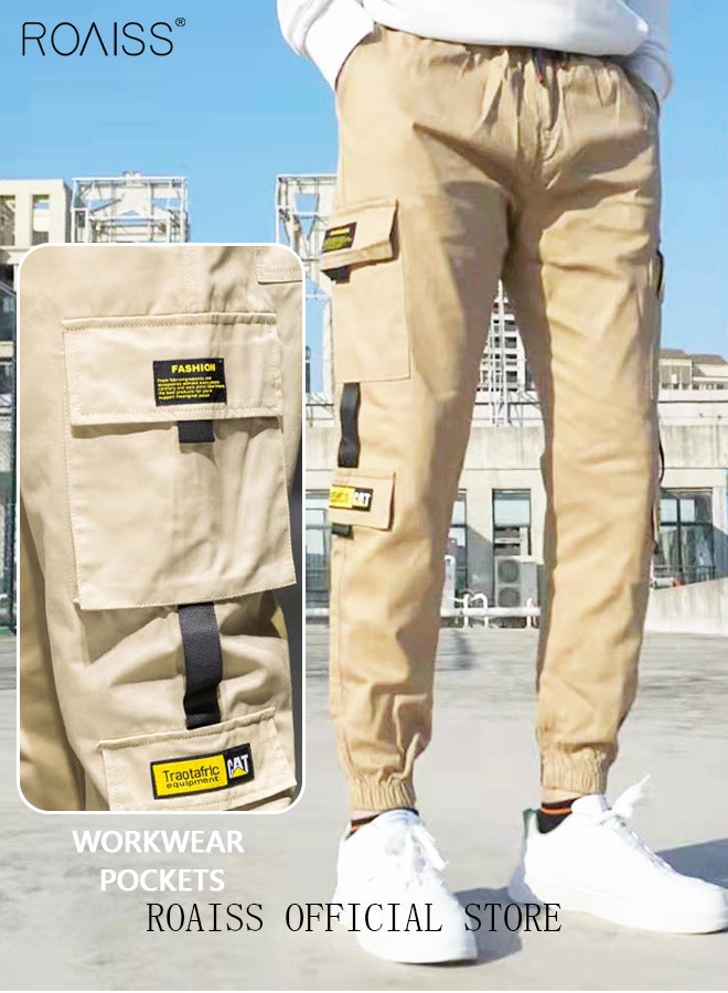 Men's Cargo Pants Casual Pants with Elastic Drawstring Suitable for Various Body Types Simple and Trendy